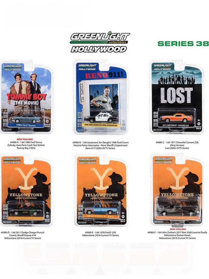 Greenlight Collectibles 44980-CASE 1:64 Hollywood Series 38 (Set of 6)