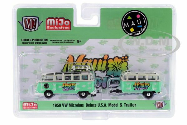 1959 VOLKSWAGEN MICROBUS & TRAVEL TRAILER MAUI & SONS 1/64 MODEL M2 38100-MJS02
