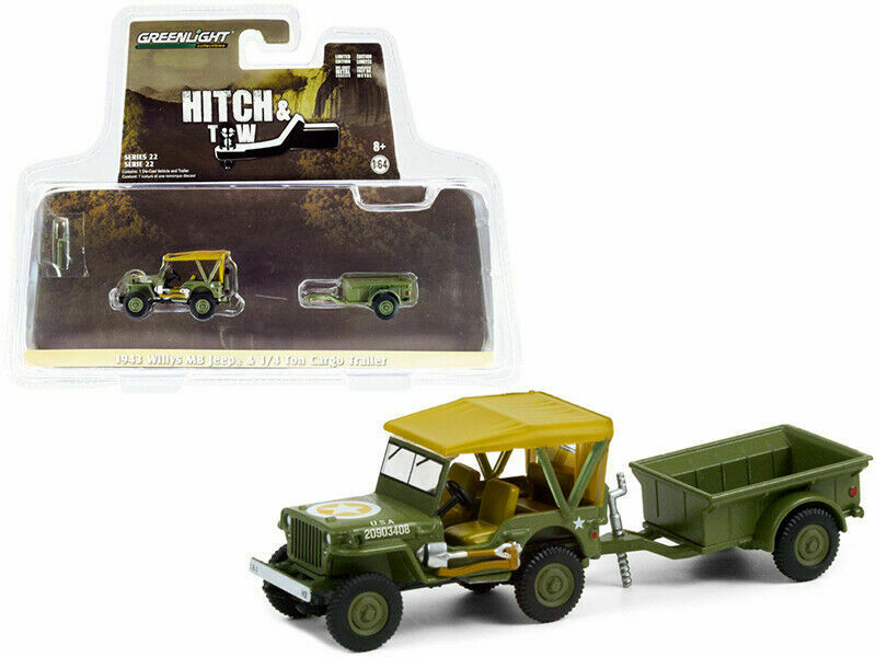 Jeep Willys MB M5 con remolque (1943) Greenlight 1/64