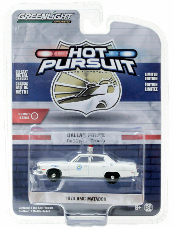 1974 AMC Matador Dallas Texas Police 1:64 Greenlight 42920C