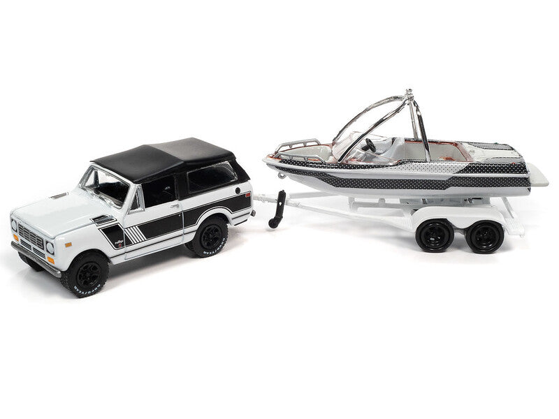 1969 International Scout II + Remolque con barco, Johnny Lightning 1:64