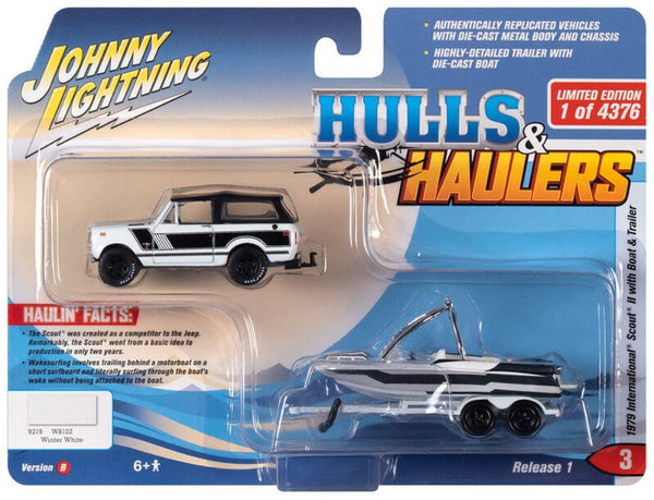 1969 International Scout II + Remolque con barco, Johnny Lightning 1:64