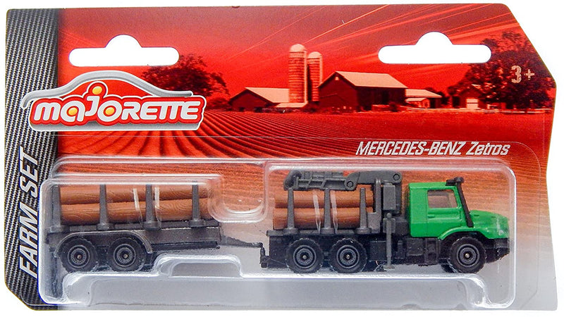 Majorette amion Mercedes-Benz Zetros con remolque y troncos madera 1/:64