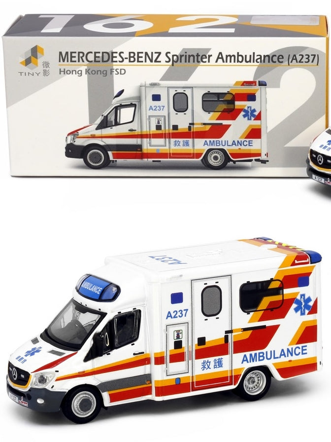 Tiny City 162 Die-cast Model Car - Mercedes-Benz Sprinter FL HKFSD Ambulance (A237)
