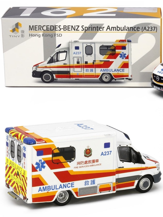 Tiny City 162 Die-cast Model Car - Mercedes-Benz Sprinter FL HKFSD Ambulance (A237)