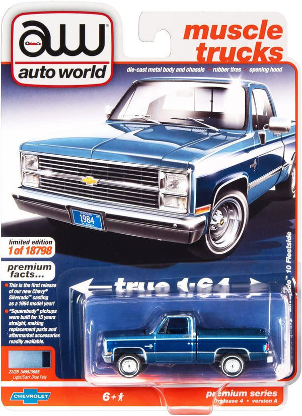 Auto world Chevy Silverado 10 Azul 1984