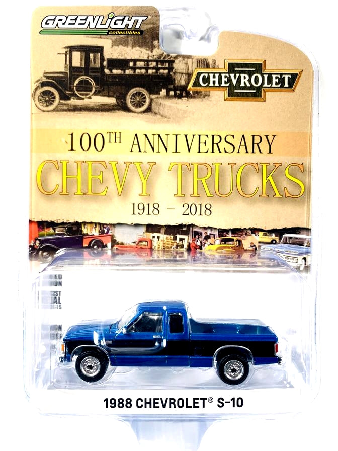 GREENLIGHT 100TH ANNIVERSARY CHEVY TRUCKS 1918 - 2018 1988 CHEVROLET S10