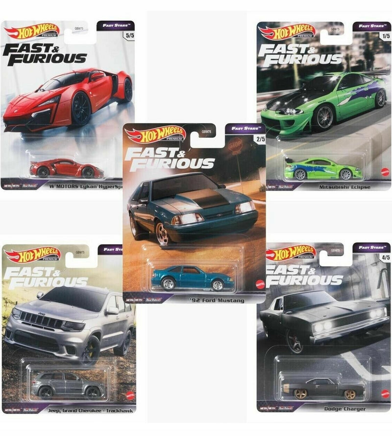 Hot Wheels Fast & Furious "Fast Stars" Set of 5 Cars GBW75-956L