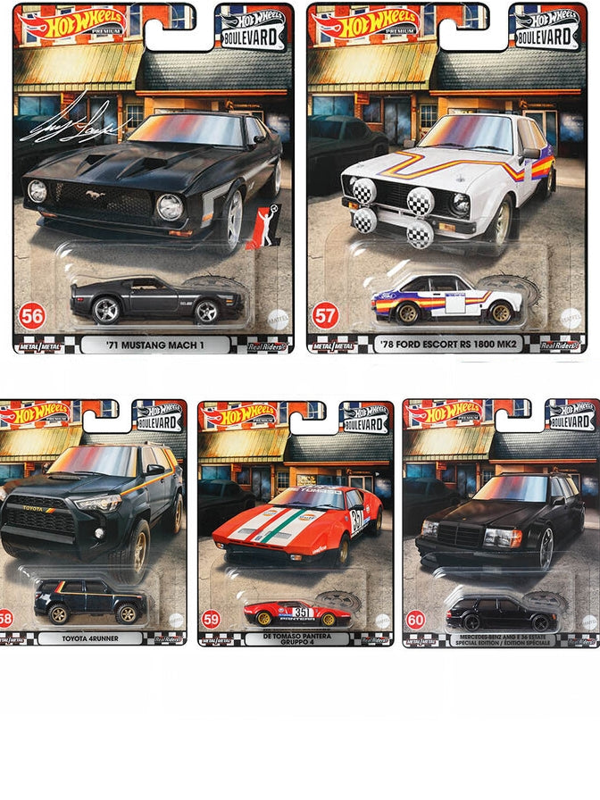 2022 Hot Wheels Premium Boulevard Mix M - 5 Card Complete Set