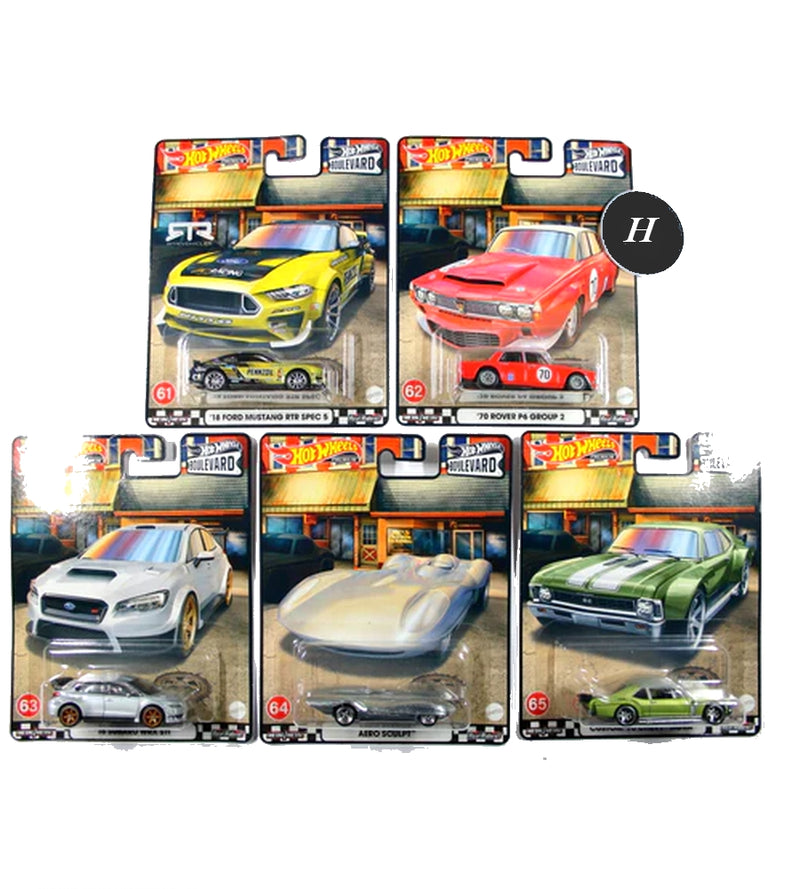 2022 Hot Wheels Premium Boulevard Mix N - 5 Card Complete Set