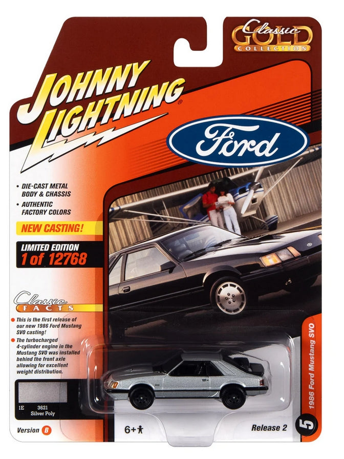 Johnny Lightning Classic Gold 1986 Ford Mustang SVO (Silver)