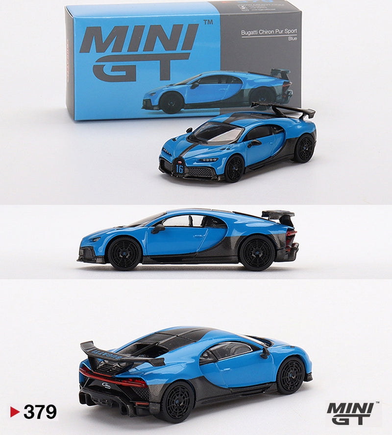 MiniGt Bugatti Chiron Pur Sport Blue