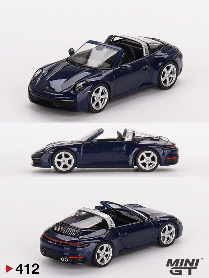 MiniGt Porsche 911 Targa 4S Gentian Blue Metallic