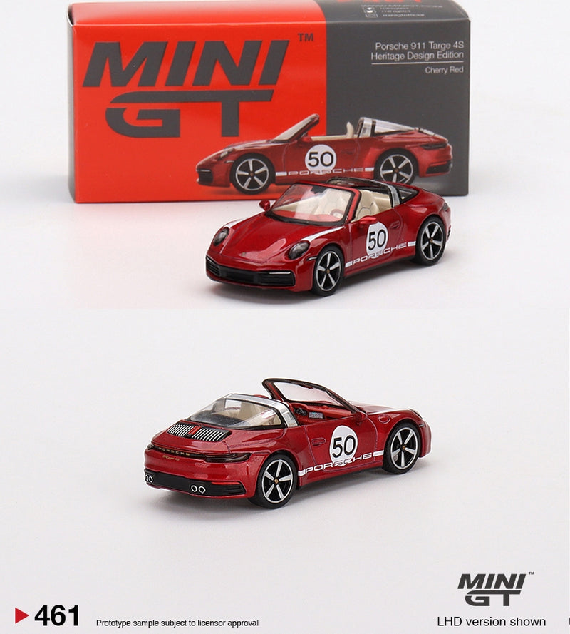 MiniGT Porsche 911 Targa 4S Heritage Design Edition Cherry Red