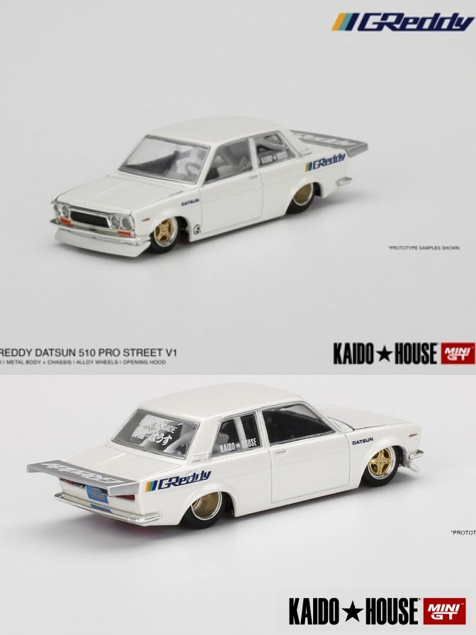 Kaido House Datsun 510 Pro Street *Greddy* Blanco