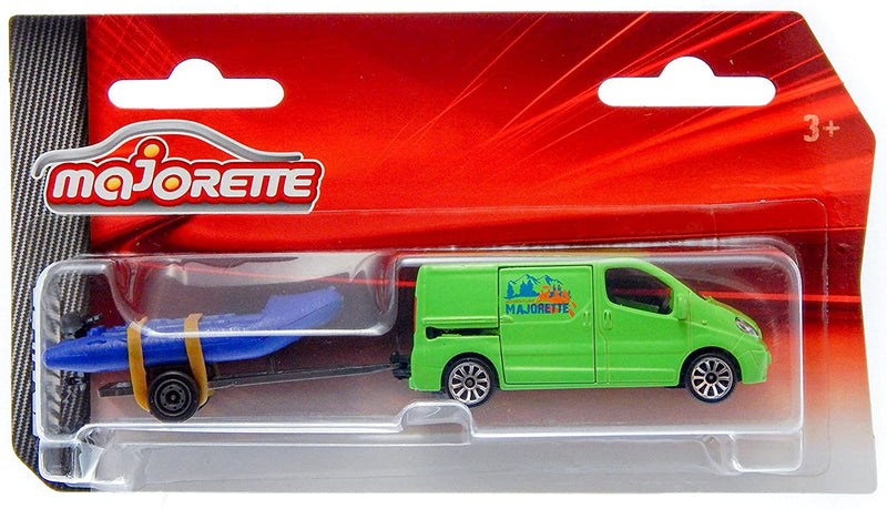 Majorette Renault Trafic con barco remolque 1:64