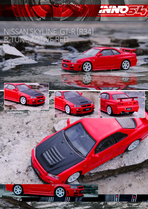 Nissan Skyline GT-R R34 R-Tune, active red. Inno64