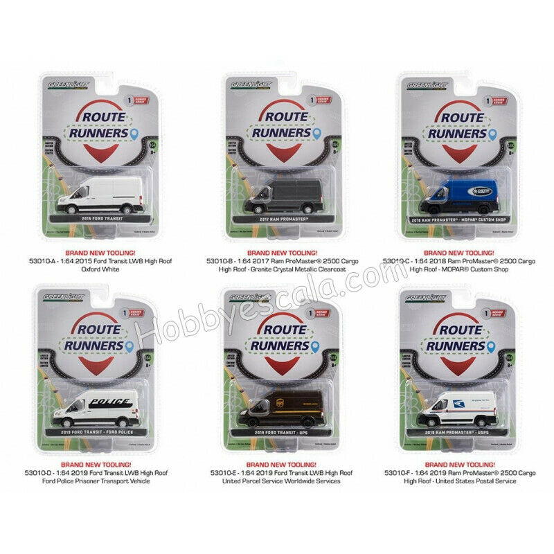 Route Runners Series 1 greenlight Set 6 modelos diferentes