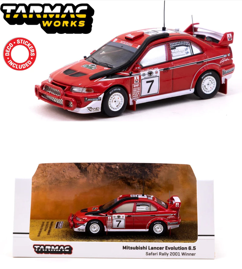 Tarmac Works 1/64 Mitsubishi Lancer Evolution 6.5 Safari Rally 2001