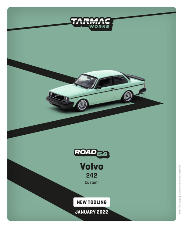 1:64 VOLVO 242 CUSTOM -- GREEN -- TARMAC WORKS