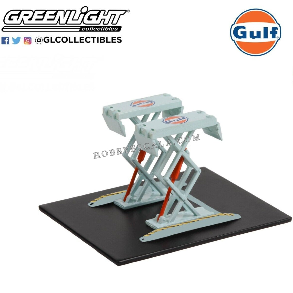 Greenlight 1/64 Gulf Oil - Elevador de taller