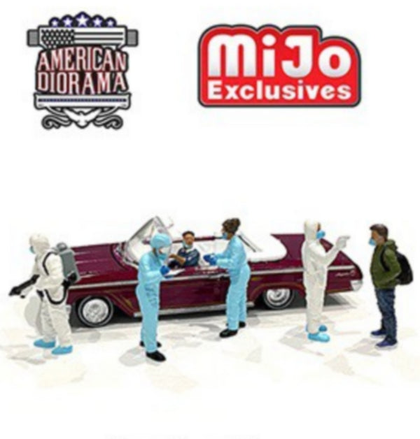 American Diorama 1:64 Hazmat Crew, set Figuras Test Covid