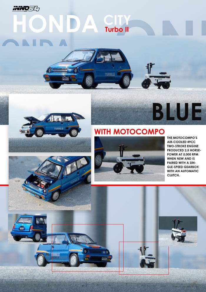 INNO 1:64 HONDA CITY TURBO II + moto