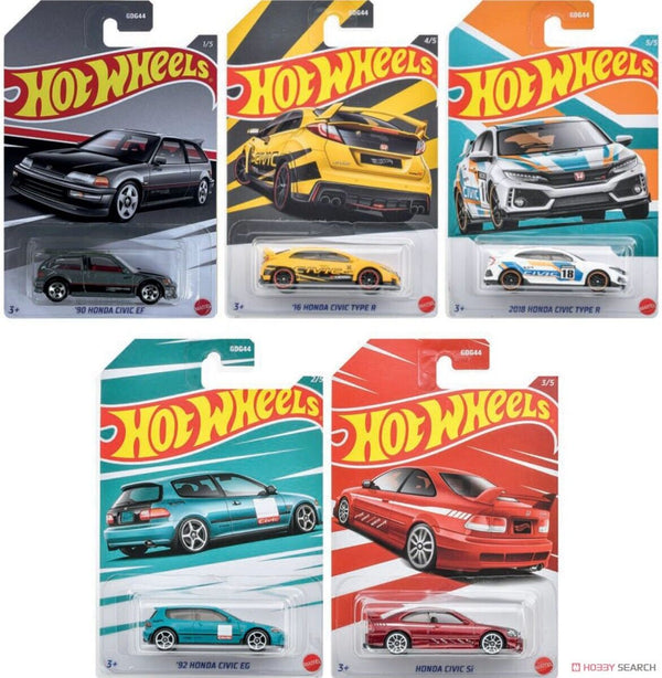 2022 Hot wheels Honda Civic Anniversary Themed Assortment Set of 5
