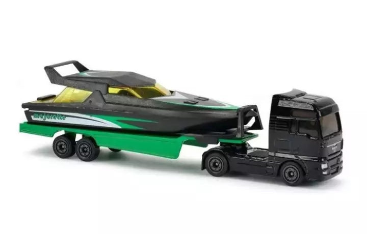 MAJORETTE TRAILER MAN TGX con remolque y barco