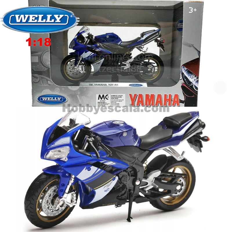 Yamaha YZF-R1 2008 Azul 1:18 Welly 12806